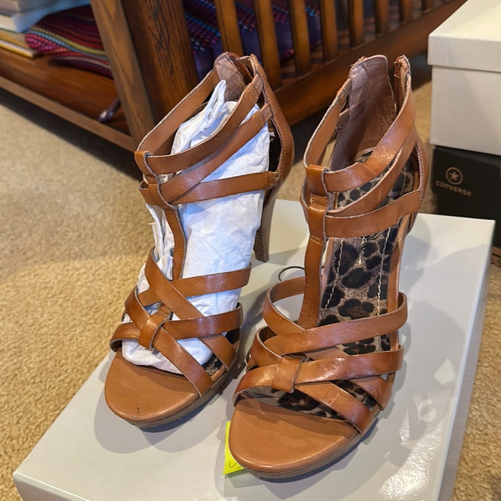 Jessica Simpson Brown Gladiator Heels